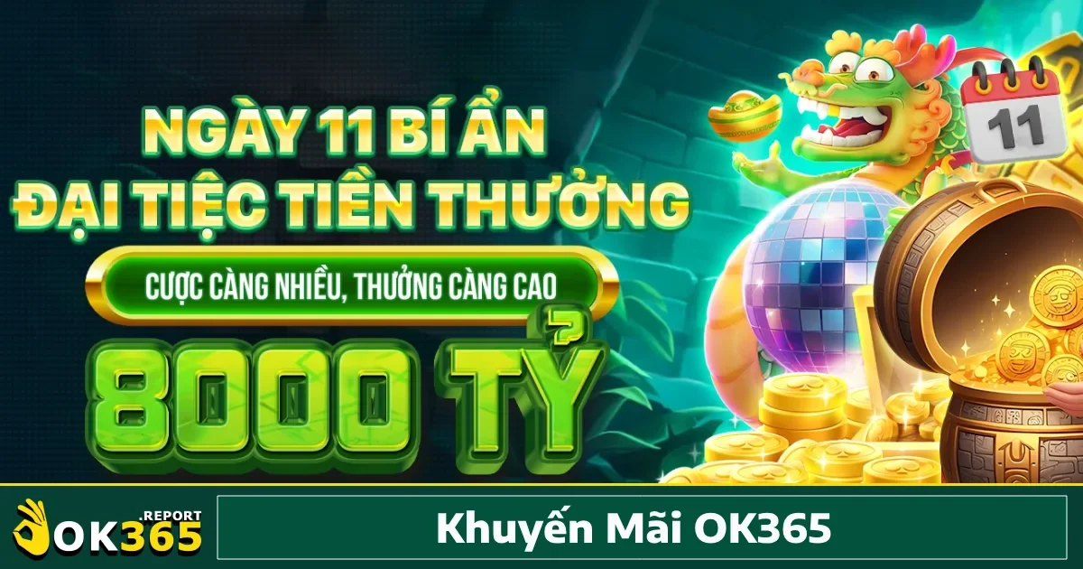 Khuyến mãi Ok365 3 Khuyến mãi Ok365 luôn có chính sách hoàn trả cược thua hàng tuần, nhằm giảm thiểu tối đa rủi ro, tạo điều kiện cho người chơi thử vận may một cách an toàn hơn.